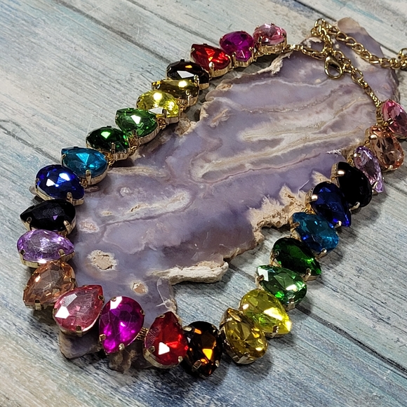 Multicolor Teardrop Necklace - Picture 2 of 10
